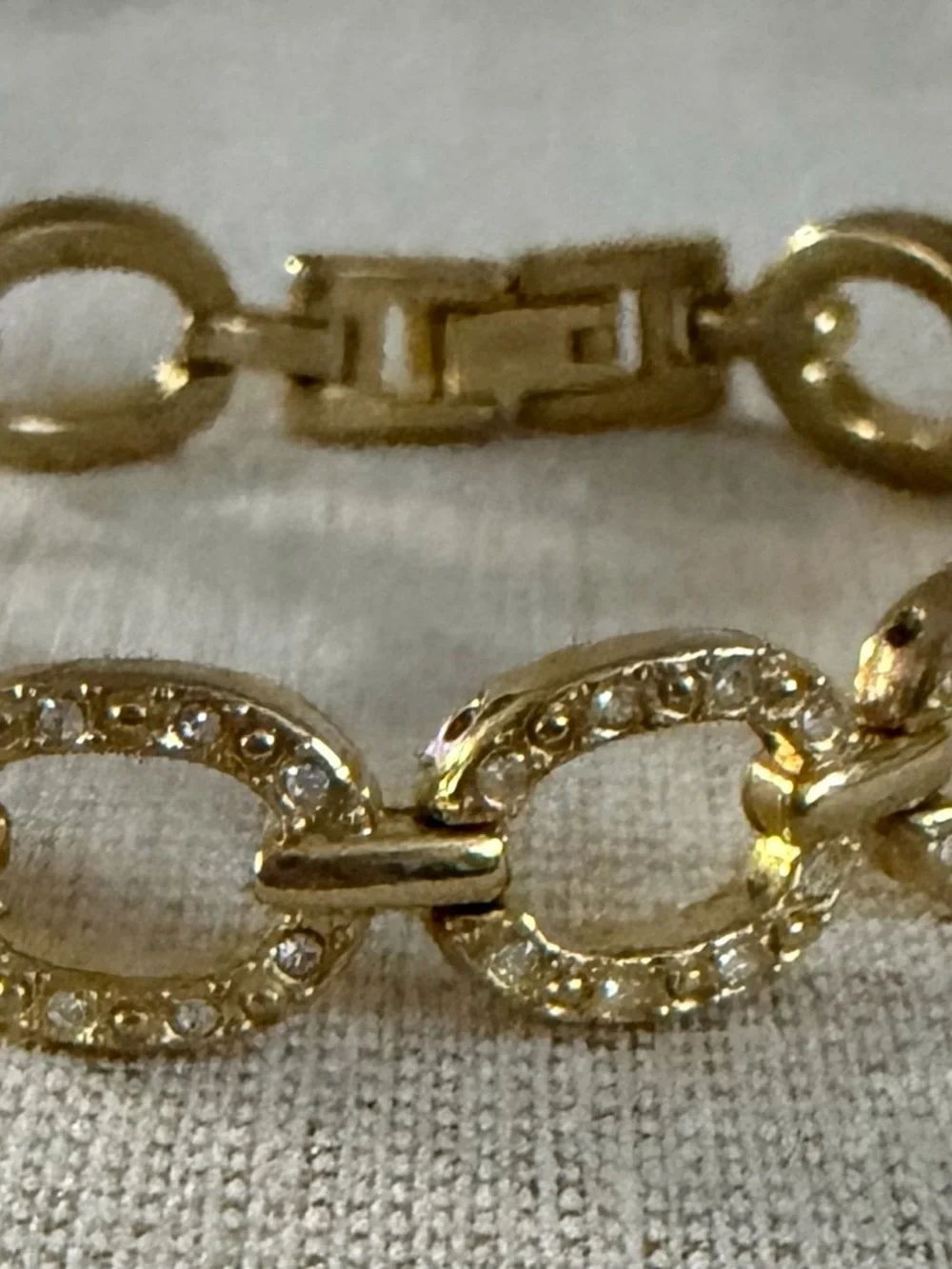 Gold and Silver Crystal Link Bracelet Set - Women's Jewelry